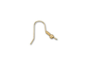 Satin Hamilton Gold-Plated French Hook Earwire with Ball and Coil (1 Pair)