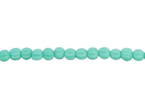 Czech Glass 3mm Matte Turquoise Melon Bead Strand by Starman Czech Glass 3mm Matte Turquoise Melon Bead Strand by Starman
