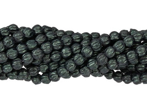 Czech Glass 3mm Metallic Suede Dark Forest Melon Bead Strand by Starman Czech Glass 3mm Metallic Suede Dark Forest Melon Bead Strand by Starman