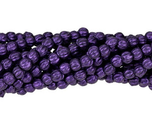 Czech Glass 3mm Metallic Suede Purple Melon Bead Strand by Starman Czech Glass 3mm Metallic Suede Purple Melon Bead Strand by Starman