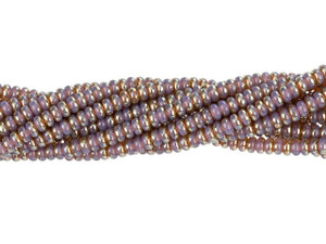 Czech Glass 3mm Milky Amethyst Celsian Rondelle Bead Strand by Starman Czech Glass 3mm Milky Amethyst Celsian Rondelle Bead Strand by Starman