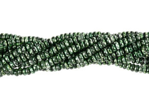 Czech Glass 3mm Mirror Fern Green Rondelle Bead Strand by Starman Czech Glass 3mm Mirror Fern Green Rondelle Bead Strand by Starman