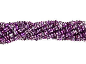 Czech Glass 3mm Mirror Fuchsia Rondelle Bead Strand by Starman Czech Glass 3mm Mirror Fuchsia Rondelle Bead Strand by Starman