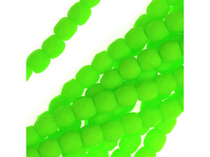 Czech Glass 3mm Neon Lime Fire-Polish Bead Strand by Starman Czech Glass 3mm Neon Lime Fire-Polish Bead Strand by Starman