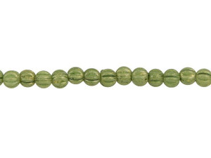 Czech Glass 3mm Pacifica Avocado Melon Bead Strand by Starman Czech Glass 3mm Pacifica Avocado Melon Bead Strand by Starman