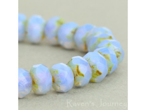 Czech Glass 3mm Periwinkle Picasso Finish Faceted Roundel Bead Strand by Raven's Journey Czech Glass 3mm Periwinkle Picasso Finish Faceted Roundel Bead Strand by Raven's Journey