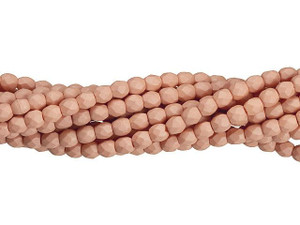 Czech Glass 3mm Saturated Peach Fire-Polish Bead Strand by Starman Czech Glass 3mm Saturated Peach Fire-Polish Bead Strand by Starman