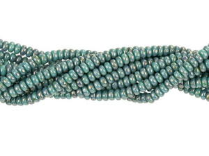 Czech Glass 3mm Turquoise Bronze Picasso Rondelle Bead Strand by Starman Czech Glass 3mm Turquoise Bronze Picasso Rondelle Bead Strand by Starman