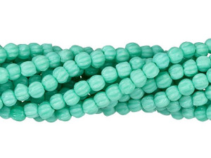 Czech Glass 3mm Turquoise Melon Bead Strand by Starman