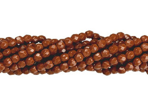 Czech Glass 3mm Umber Fire-Polish Bead Strand by Starman Czech Glass 3mm Umber Fire-Polish Bead Strand by Starman