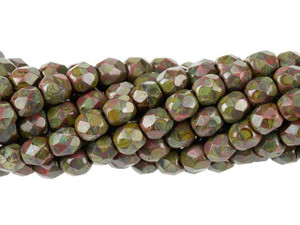 Czech Glass 4mm Burnt Umber Picasso Fire-Polish Bead Strand by Starman Czech Glass 4mm Burnt Umber Picasso Fire-Polish Bead Strand by Starman