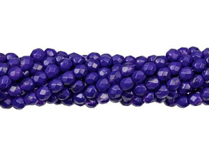 Czech Glass 4mm Coated - Opaque Tanzanite Fire-Polish Bead Strand by Starman Czech Glass 4mm Coated - Opaque Tanzanite Fire-Polish Bead Strand by Starman