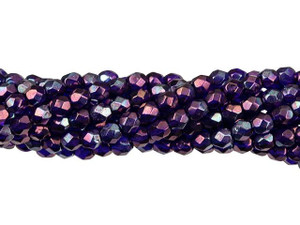 Czech Glass 4mm Cobalt - Vega Fire-Polish Bead Strand by Starman Czech Glass 4mm Cobalt - Vega Fire-Polish Bead Strand by Starman