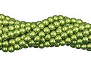 Czech Glass 4mm ColorTrends Saturated Metallic Lime Punch Round Bead Strand by Starman Czech Glass 4mm ColorTrends Saturated Metallic Lime Punch Round Bead Strand by Starman