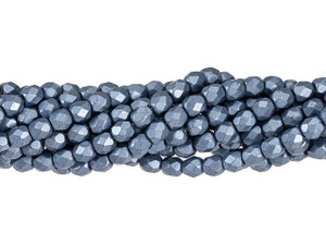 Czech Glass 4mm ColorTrends Saturated Metallic Neutral Gray Fire-Polish Bead Strand by Starman Czech Glass 4mm ColorTrends Saturated Metallic Neutral Gray Fire-Polish Bead Strand by Starman
