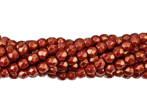 Czech Glass 4mm Halo Ethereal - Cardinal Fire-Polish Bead Strand by Starman Czech Glass 4mm Halo Ethereal - Cardinal Fire-Polish Bead Strand by Starman