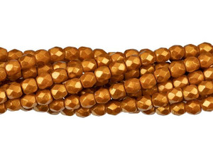 Czech Glass 4mm Halo Ethereal - Sandalwood Fire-Polish Bead Strand by Starman Czech Glass 4mm Halo Ethereal - Sandalwood Fire-Polish Bead Strand by Starman