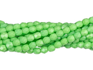 Czech Glass 4mm Honeydew Fire-Polish Bead Strand by Starman Czech Glass 4mm Honeydew Fire-Polish Bead Strand by Starman