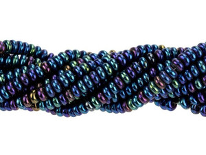 Czech Glass 4mm Iris Blue Rondelle Bead Strand by Starman Czech Glass 4mm Iris Blue Rondelle Bead Strand by Starman