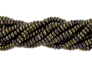 Czech Glass 4mm Iris Brown Rondelle Bead Strand by Starman Czech Glass 4mm Iris Brown Rondelle Bead Strand by Starman