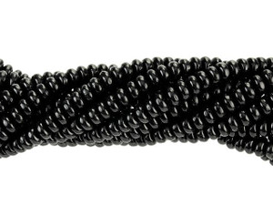 Czech Glass 4mm Jet Rondelle Bead Strand by Starman Czech Glass 4mm Jet Rondelle Bead Strand by Starman