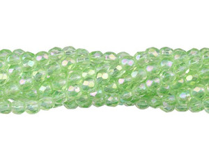 Czech Glass 4mm Luster Iris Peridot Fire-Polish Bead Strand by Starman Czech Glass 4mm Luster Iris Peridot Fire-Polish Bead Strand by Starman