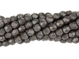 Czech Glass 4mm Matte Wild Raisin Fire-Polish Bead Strand by Starman Czech Glass 4mm Matte Wild Raisin Fire-Polish Bead Strand by Starman