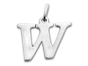 Sterling Silver Charms - Letter W Sterling Silver Charms - Letter W