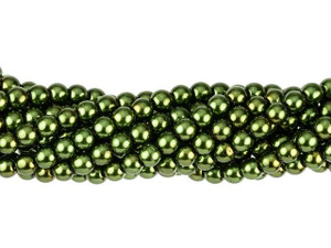 Czech Glass 4mm Metallic Dark Olive Round Bead Strand by Starman Czech Glass 4mm Metallic Dark Olive Round Bead Strand by Starman