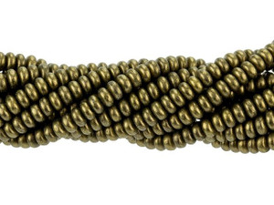 Czech Glass 4mm Metallic Suede Antique Gold Rondelle Bead Strand by Starman Czech Glass 4mm Metallic Suede Antique Gold Rondelle Bead Strand by Starman