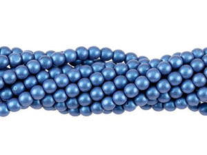 Czech Glass 4mm Metallic Suede Blue Round Bead Strand by Starman Czech Glass 4mm Metallic Suede Blue Round Bead Strand by Starman