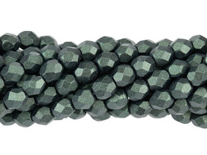 Czech Glass 4mm Metallic Suede Dark Forest Fire-Polish Bead Strand by Starman Czech Glass 4mm Metallic Suede Dark Forest Fire-Polish Bead Strand by Starman