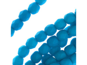 Czech Glass 4mm Neon Electric Blue Fire-Polish Bead Strand by Starman Czech Glass 4mm Neon Electric Blue Fire-Polish Bead Strand by Starman