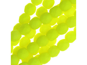 Czech Glass 4mm Neon Yellow Fire-Polish Bead Strand by Starman