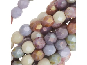 Czech Glass 4mm Opaque Luster Mix Fire-Polish Bead Strand by Starman