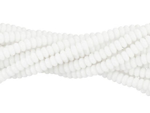Czech Glass 4mm Opaque White Rondelle Bead Strand by Starman