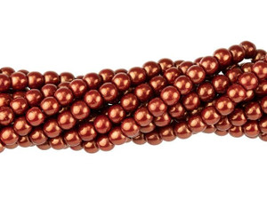 Czech Glass 4mm Patina Opaque Red Round Bead Strand by Starman Czech Glass 4mm Patina Opaque Red Round Bead Strand by Starman