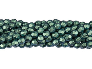 Czech Glass 4mm Polychrome Aqua Teal Fire-Polish Bead Strand by Starman Czech Glass 4mm Polychrome Aqua Teal Fire-Polish Bead Strand by Starman