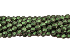 Czech Glass 4mm Polychrome Olive Mauve Fire-Polish Bead Strand by Starman Czech Glass 4mm Polychrome Olive Mauve Fire-Polish Bead Strand by Starman