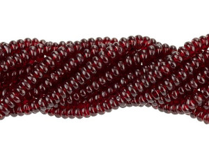 Czech Glass 4mm Ruby Rondelle Bead Strand by Starman Czech Glass 4mm Ruby Rondelle Bead Strand by Starman