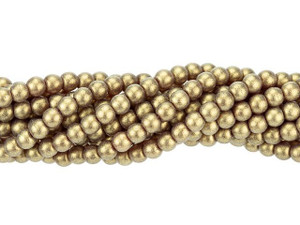 Czech Glass 4mm Sueded Gold Garnet Round Bead Strand by Starman Czech Glass 4mm Sueded Gold Garnet Round Bead Strand by Starman