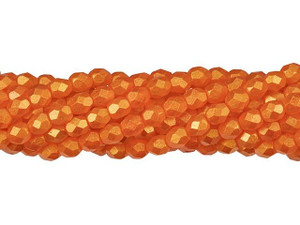 Czech Glass 4mm Sueded Gold Lamé Hyacinth Fire-Polish Bead Strand by Starman Czech Glass 4mm Sueded Gold Lamé Hyacinth Fire-Polish Bead Strand by Starman