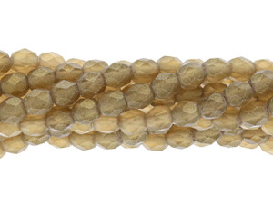 Czech Glass 4mm Sueded Gold Smoky Topaz Fire-Polish Bead Strand by Starman Czech Glass 4mm Sueded Gold Smoky Topaz Fire-Polish Bead Strand by Starman