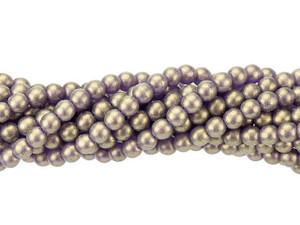Czech Glass 4mm Sueded Gold Tanzanite Round Bead Strand by Starman Czech Glass 4mm Sueded Gold Tanzanite Round Bead Strand by Starman