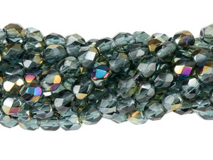 Czech Glass 4mm Twilight Montana Blue Fire-Polish Bead Strand by Starman Czech Glass 4mm Twilight Montana Blue Fire-Polish Bead Strand by Starman