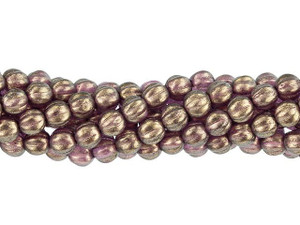 Czech Glass 5mm Halo Regal Melon Bead Strand by Starman Czech Glass 5mm Halo Regal Melon Bead Strand by Starman