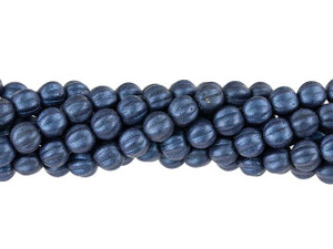 Czech Glass 5mm Metallic Suede Dark Blue Melon Bead Strand by Starman Czech Glass 5mm Metallic Suede Dark Blue Melon Bead Strand by Starman