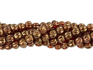 Czech Glass 5mm Sunset Maple Melon Bead Strand by Starman Czech Glass 5mm Sunset Maple Melon Bead Strand by Starman