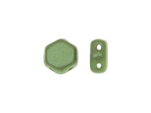 Czech Glass 6mm 2-Hole Pastel Olivine Honeycomb Bead Strand Czech Glass 6mm 2-Hole Pastel Olivine Honeycomb Bead Strand