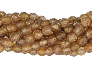 Czech Glass 6mm Amethyst Stone Copper Picasso Fire-Polish Bead Strand by Starman Czech Glass 6mm Amethyst Stone Copper Picasso Fire-Polish Bead Strand by Starman